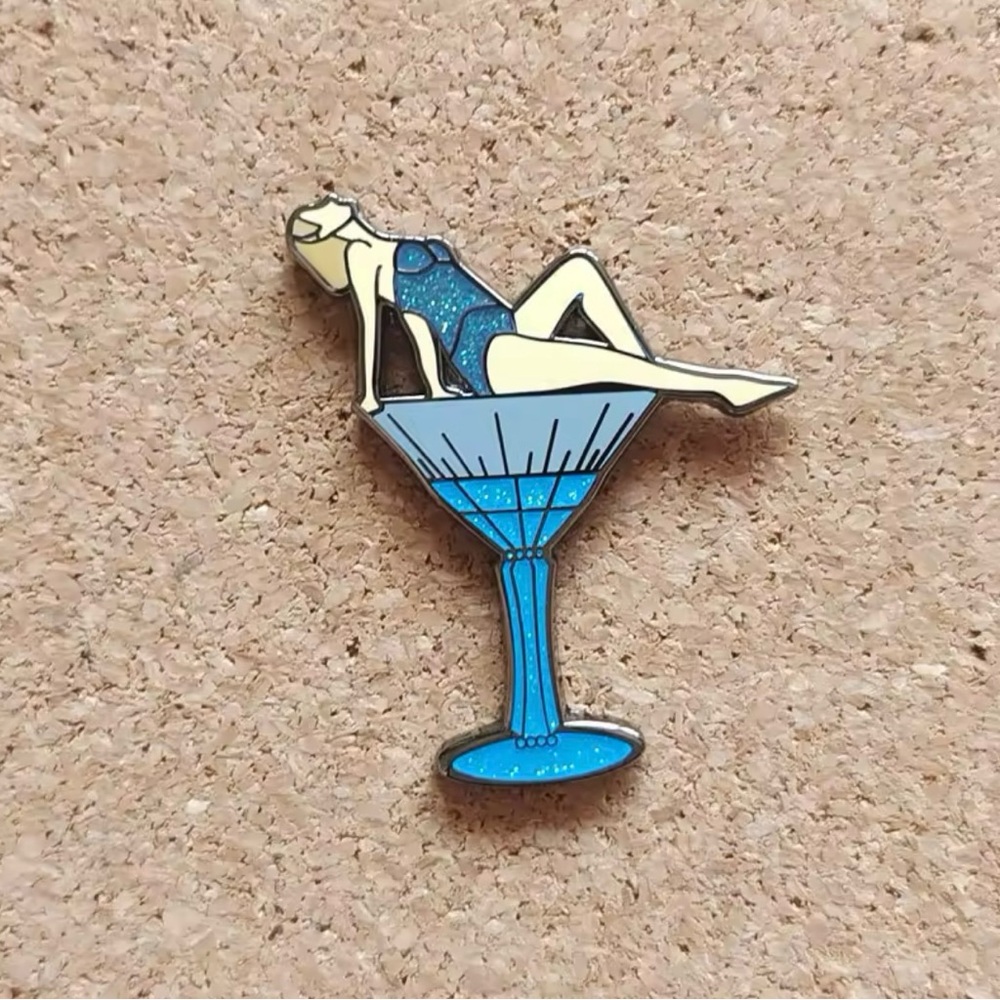 Taylor Swift Bejeweled Blue Cocktail Glass Enamel Pin - Picture 2 of 2
